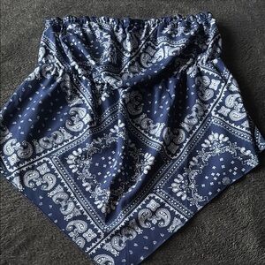 Navy Paisley Women's Shorts